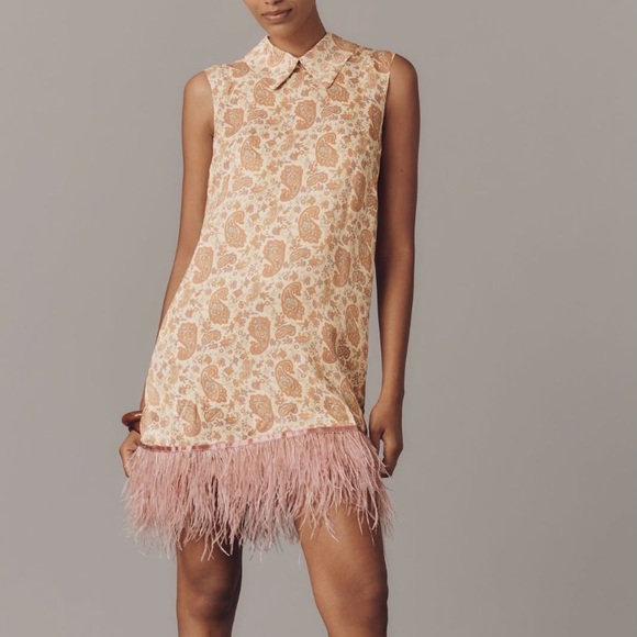 Maude club emery collared feather shift dress - Picture 1 of 11